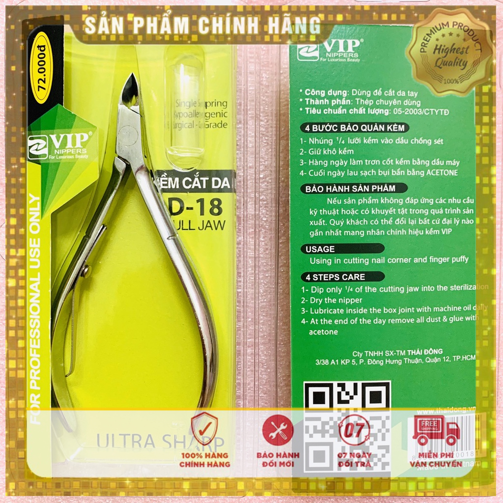 VIP Kèm cắt da - Kìm nhặt da - kềm cắt da cao cấp hiệu Thái Đông - Mã D18
