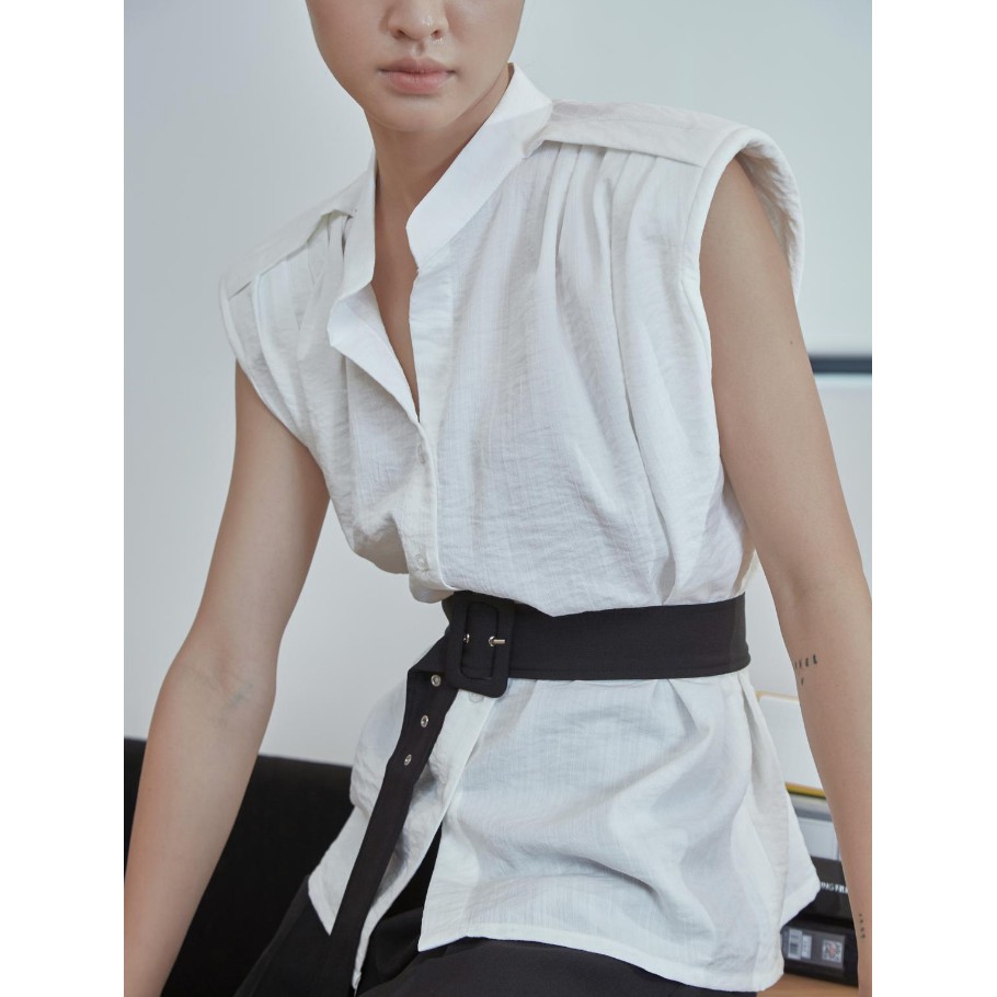 COCO SIN - Áo Sơ Mi Trắng Độn Vai Không Kèm Belt | BigBuy360 - bigbuy360.vn