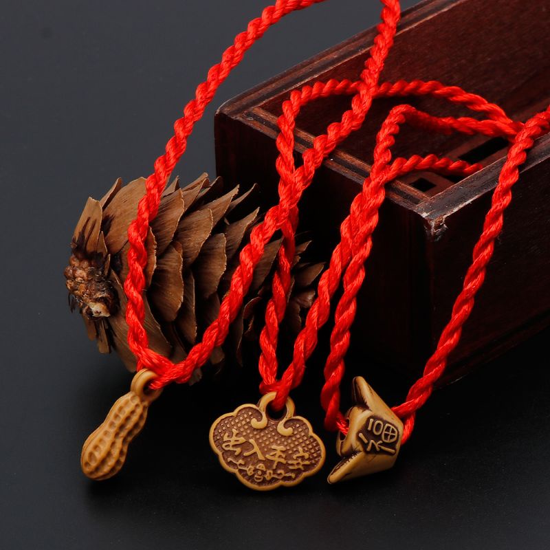*Bộ 10 vòng tay dây bện màu đỏ may mắn
