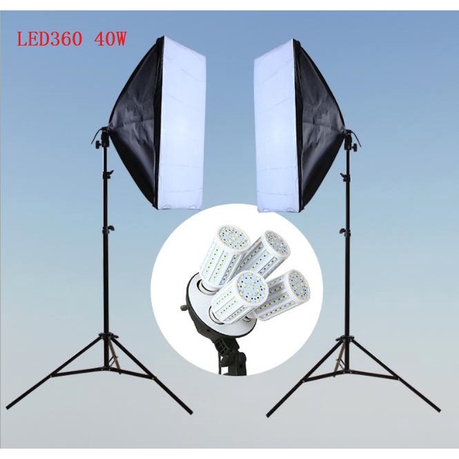 Combo 2 Đèn Softbox 50x70cm 4 Bóng 40W LED360 5500K Công Suất Cao, Thiết Bị Studio Chuyên Nghiệp