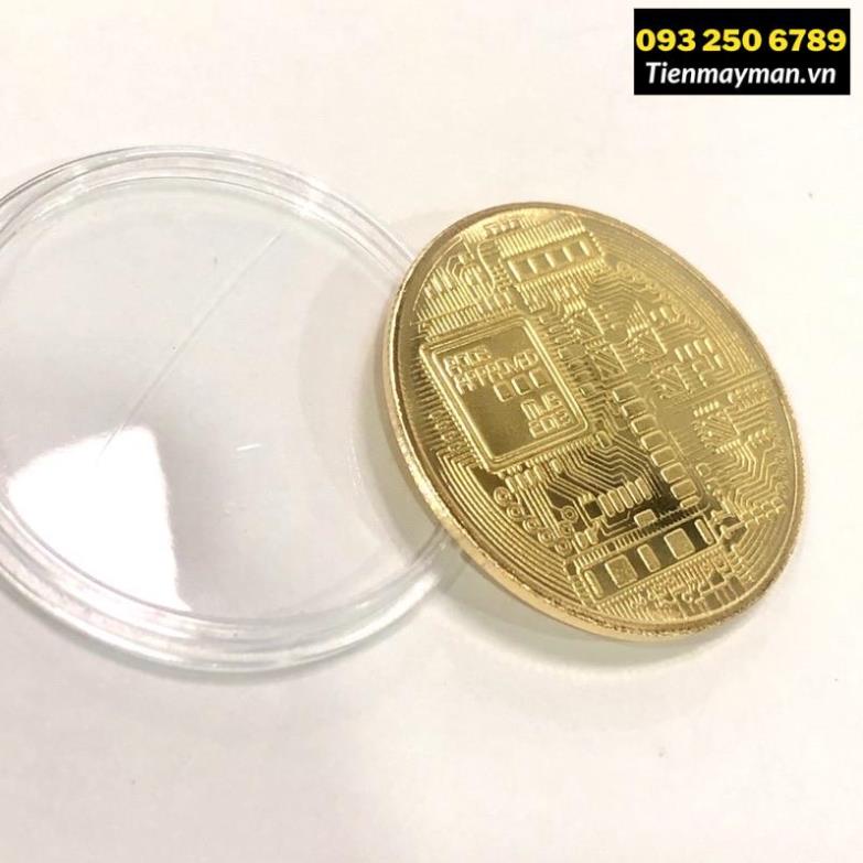 Đồng Xu Bitcoin Mạ Vàng May Mắn
