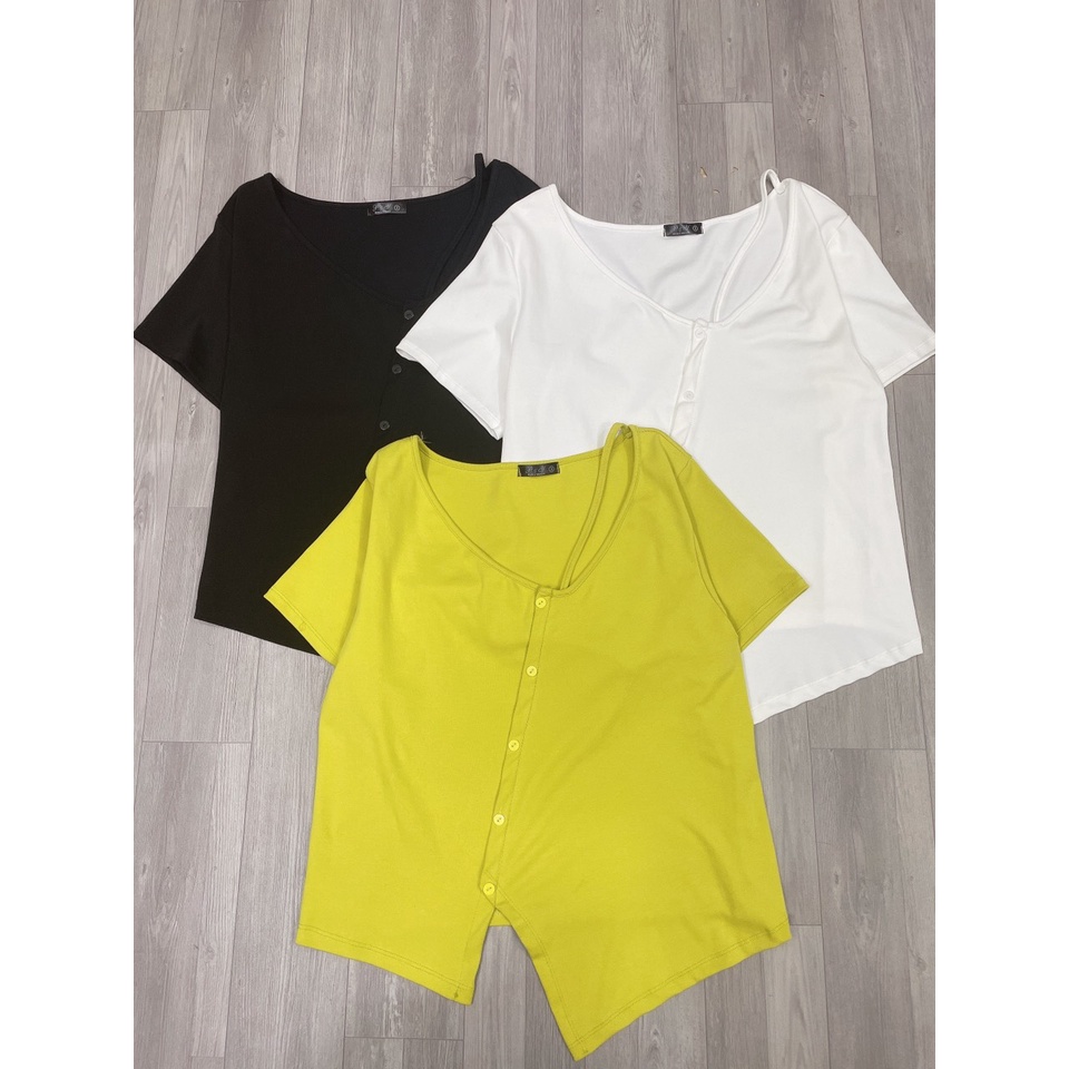 Áo Thun Kiểu Bigsize Nút Xéo Lên Phom Dễ Thương Che Bụng Cực Tốt MÃ A35
