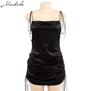 Đầm body sexy hai dây nhún hở lưng CSG Đầm body sexy chanh sả chất phi lụa mềm mịn mã DBD02