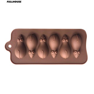 6 Cavities Mouse Silicone Cake Pudding Jelly Mold Chocolate DIY