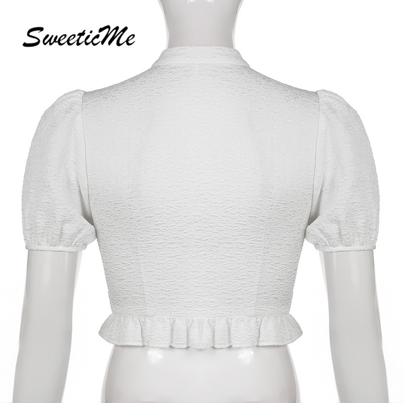 Áo Croptop Tay Ngắn Cổ Đứng Màu Trơn Dáng Ôm Thời Trang Cho Nữ