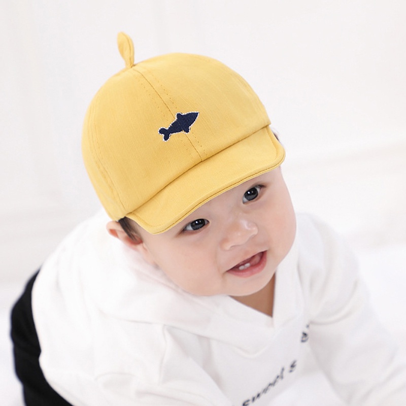 Mũ lưỡi trai hình cá mập vải cotton mềm thời trang xuân hè đáng yêu cho bé trai và bé gái
