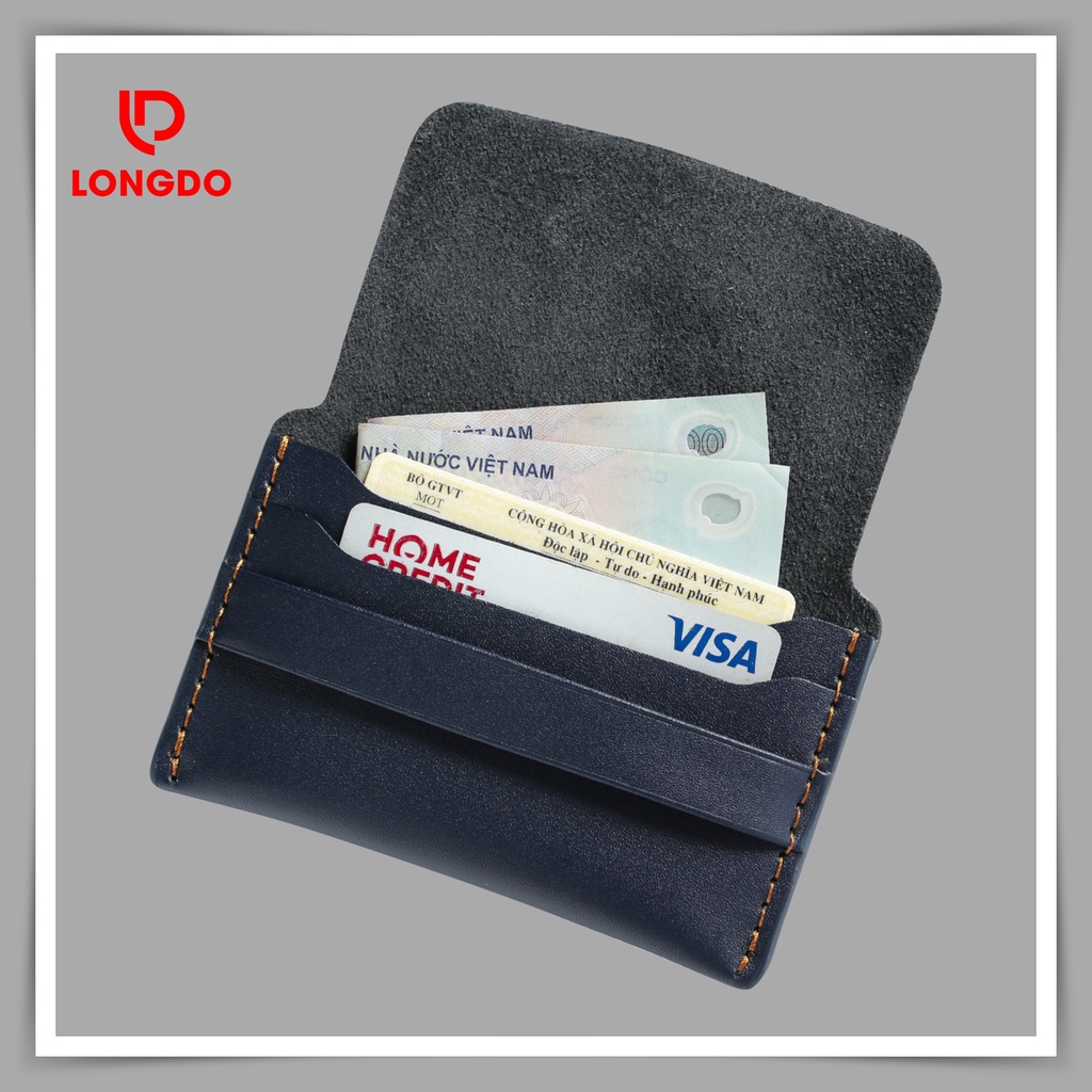 Ví đựng card nữ - Cam kết 100% da bò thật - Hàng chính hãng thương hiệu Longdo Leather C01