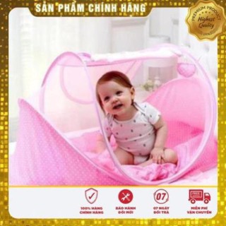 (Rẻ Vô Địch) Mùng nôi di động chống muỗi có nhạc cho bé Happy Baby