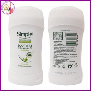 Sáp khử mùi simple kind to skin soothing anti-perspirant