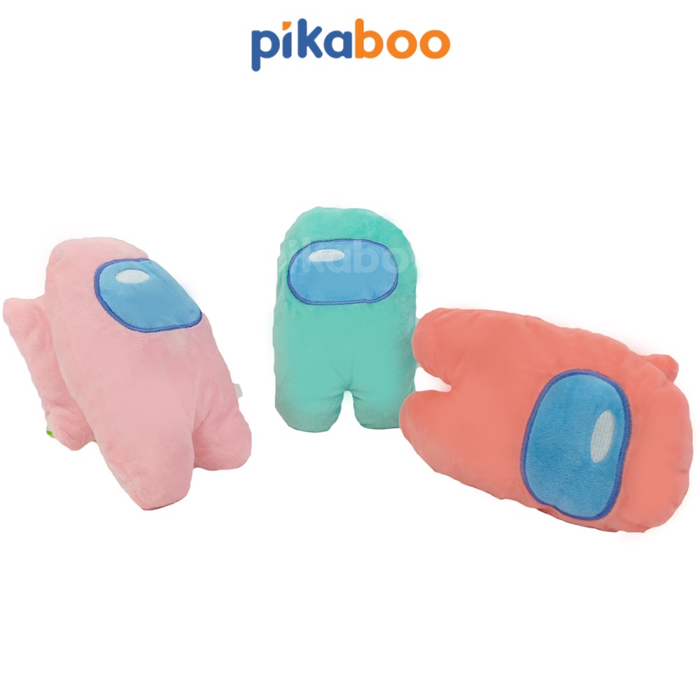 Gấu bông Among Us cao cấp Pikaboo, vải cotton nhung mềm mịn co dãn, nhồi bông 3D tinh khiết an toàn