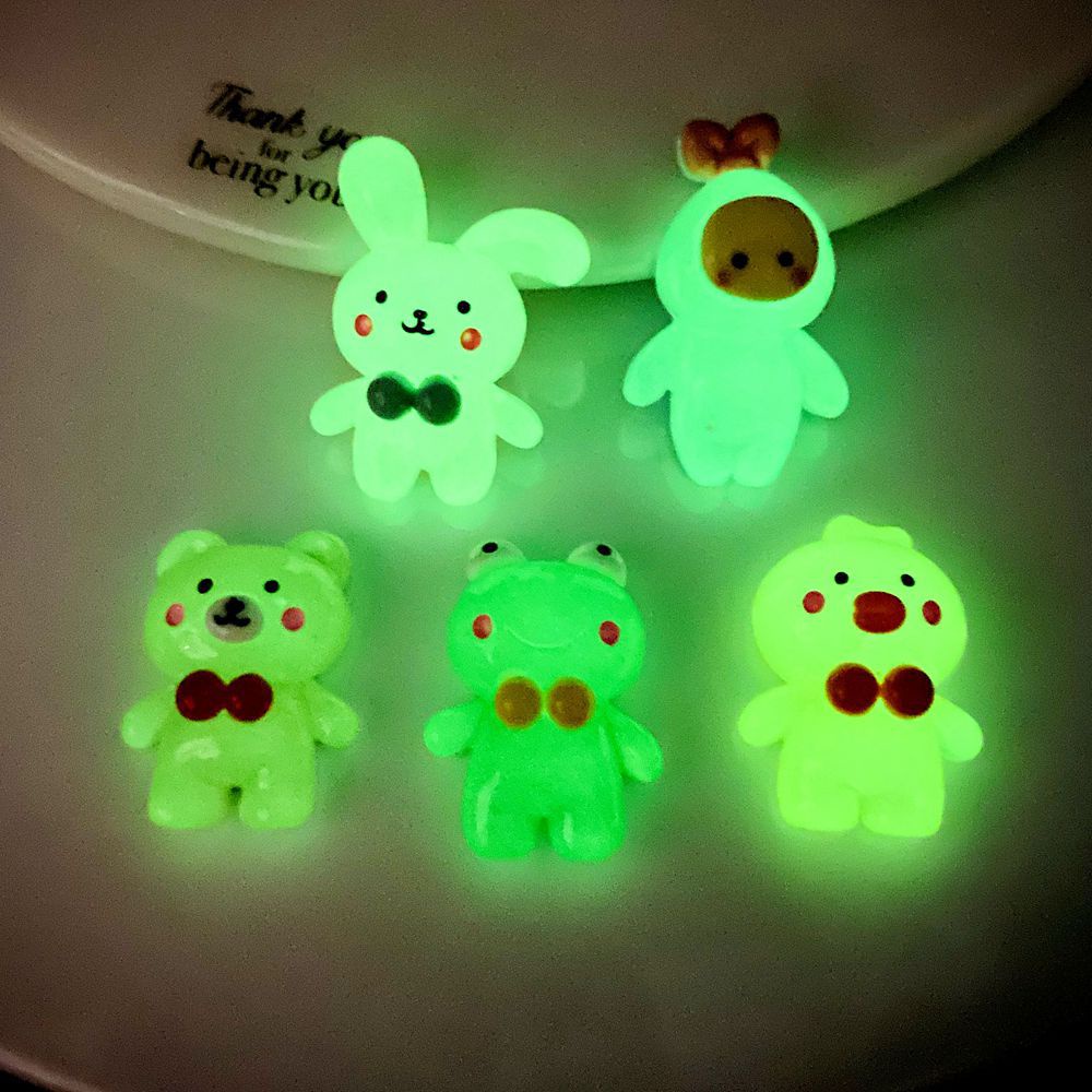 Set 10 Kẹp Tóc Dạ Quang Hình Thú/Thỏ/Vịt/Vịt/Gấu Bằng Nhựa Dạ Quang Độc Đáo DIY