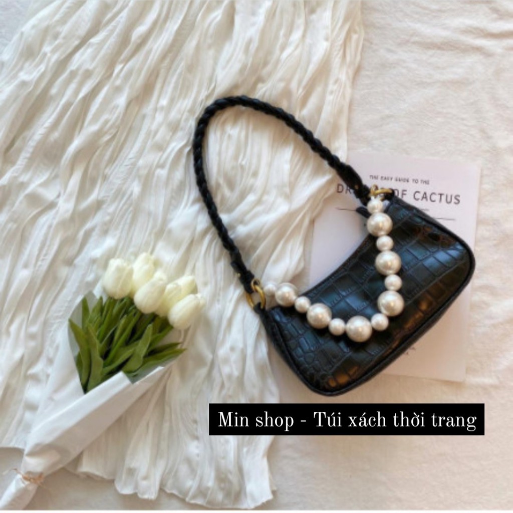 TÚI XÁCH NỮ DÂY NGỌC MẪU MỚI SIZE 20 TÚI KẸP NÁCH DÂY NGỌC CÓ 3 DÂY KÈM DÂY ĐEO CHÉO THEO | BigBuy360 - bigbuy360.vn