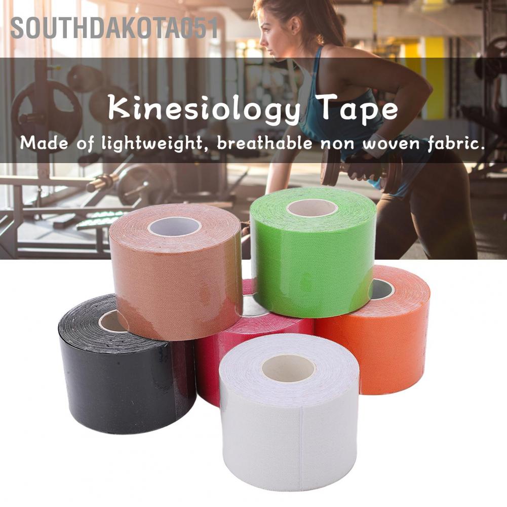 Southdakota051 6Pcs Sports Tape Muscle Non Woven Fabric Kinesiology 5cm Width 5m Length for Athletic