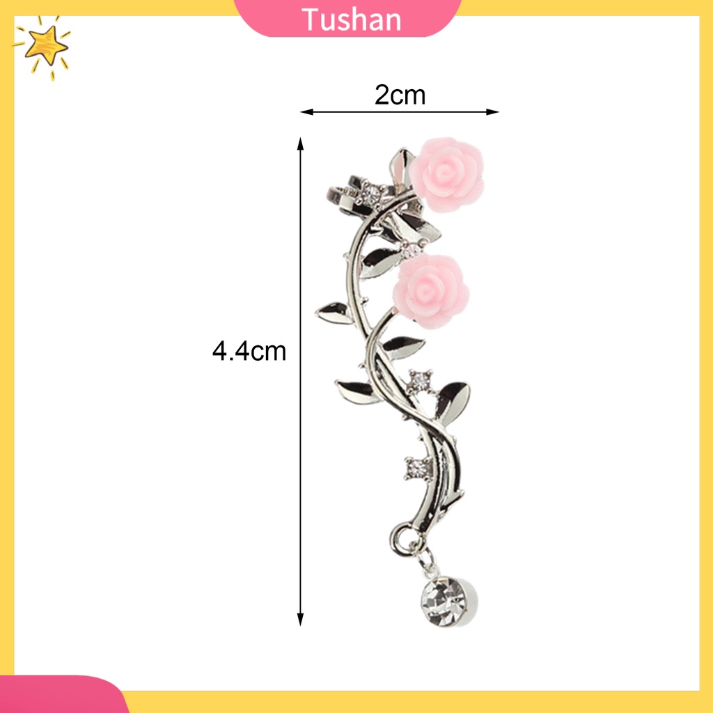 Khuyên tai đính đá hình hoa hồng phong cách cổ điển sang trọng dành cho nữ