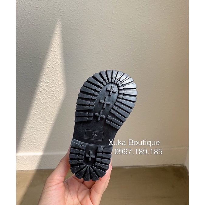 Giày Công Chúa Cao Cấp Bé Gái - Bốt Da Bóng Chấm Bi Có Nơ[Ảnh, Video thật]