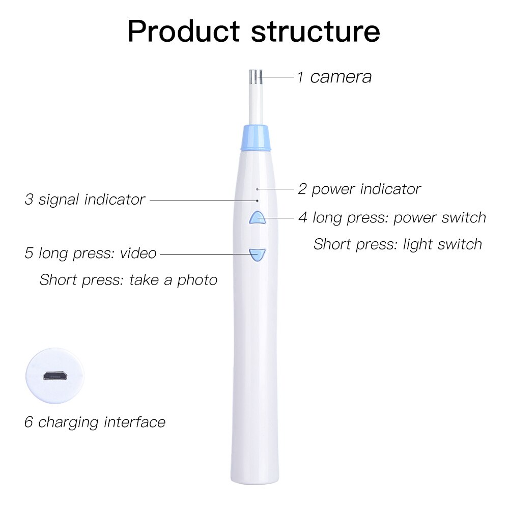 Máy soi tai SUOLAER 5.5mm làm sạch lấy ráy tai camera wifi cho Android/máy tính