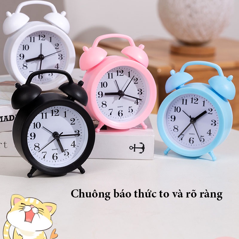 Đồng Hồ Để Bàn Mini Báo Thức -  Decor Bàn Học, Bàn Làm Việc Tiện Dụng - HÌNH TRÒN Dễ Thương - DHBT03 - Gia Dụng Tý Tẹo