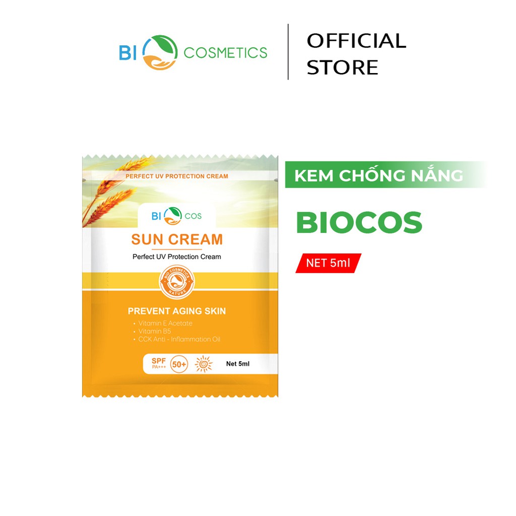 Kem Chống Nắng BioCos Sun Cream 5ml - Dưỡng Ẩm, Ngăn Ngừa Lão Hoá