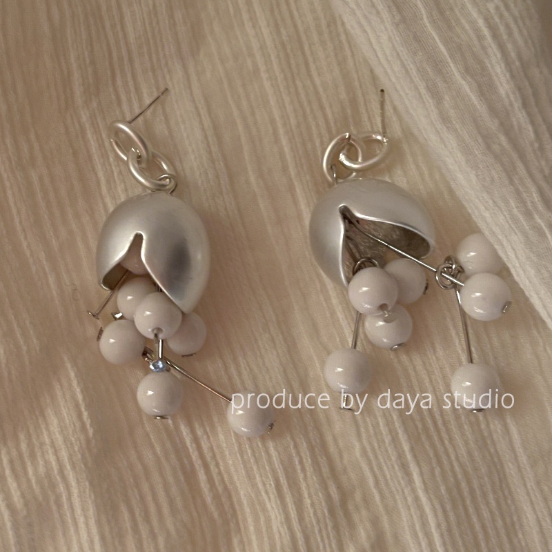 Khuyên Tai Kim Loại Đính Hạt Ngọc Trai Phong Cách Pháp Thời Trang Mới 2022