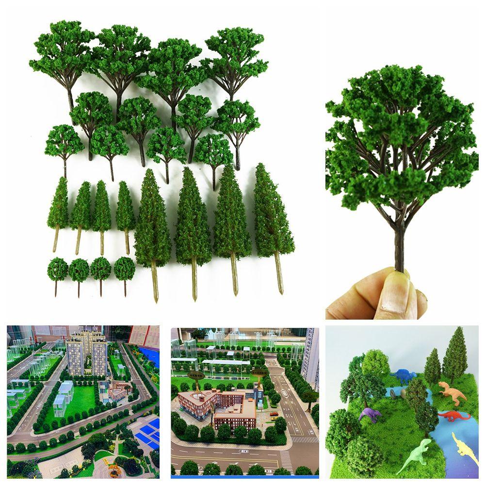Set 24 Mô Hình Cây Giả Mini Trang Trí Tiểu Cảnh