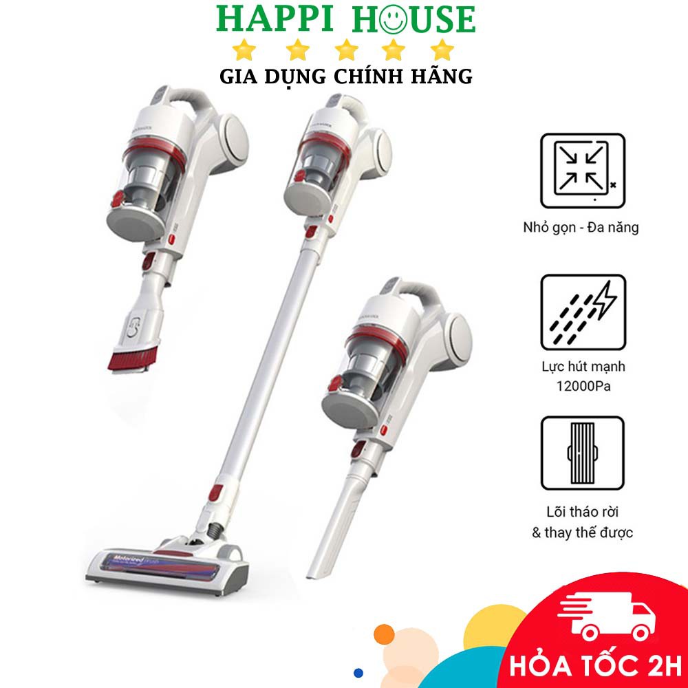 Máy Hút Bụi Không Dây Dùng Pin Sạc Lock&Lock ENV116WHT (150W) - Hàng Chính Hãng - Bảo Hành 12 Tháng - Happi House