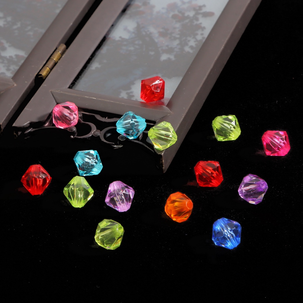 Chuỗi Hạt Nhựa Acrylic Trong Suốt Nhiều Màu Kích Thước 4 / 6 / 8 / 10mm Dùng Làm Đồ Trang Sức Thủ Công