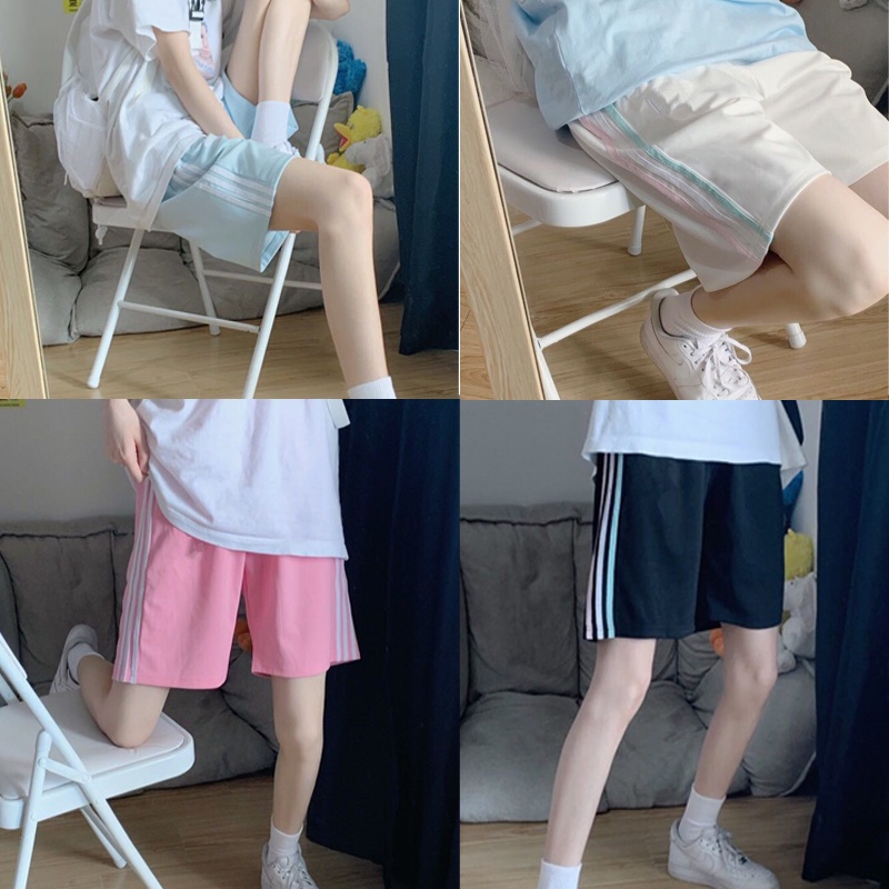 Quần Short Thể Thao 3 Sọc Lưng Thun Thời Trang Nữ