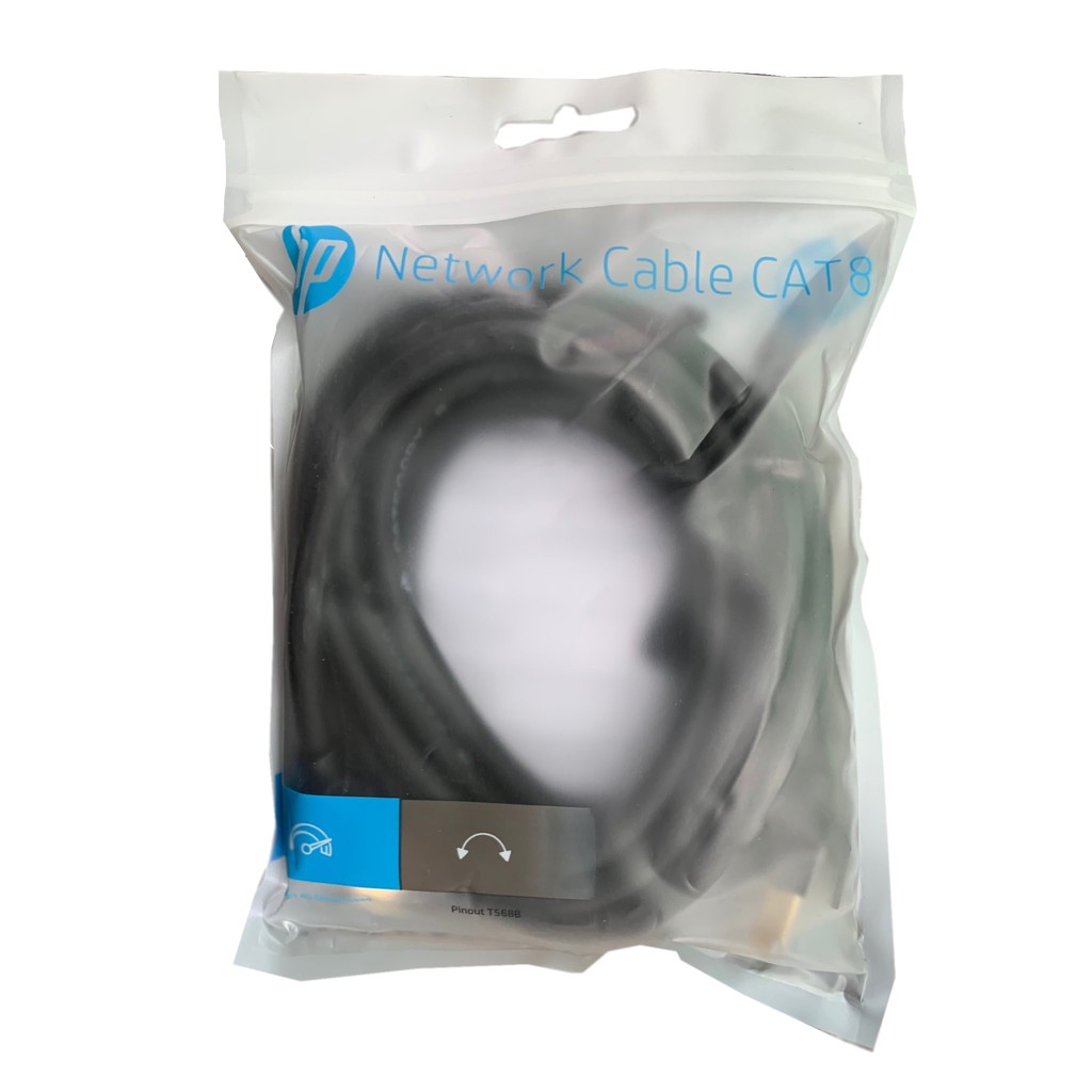 CÁP MẠNG RJ45 CAT 8 STP BẤM SẴN HP DHC 1M, 3M DÂY TRÒN TỐC ĐỘ CAO 40GBPS