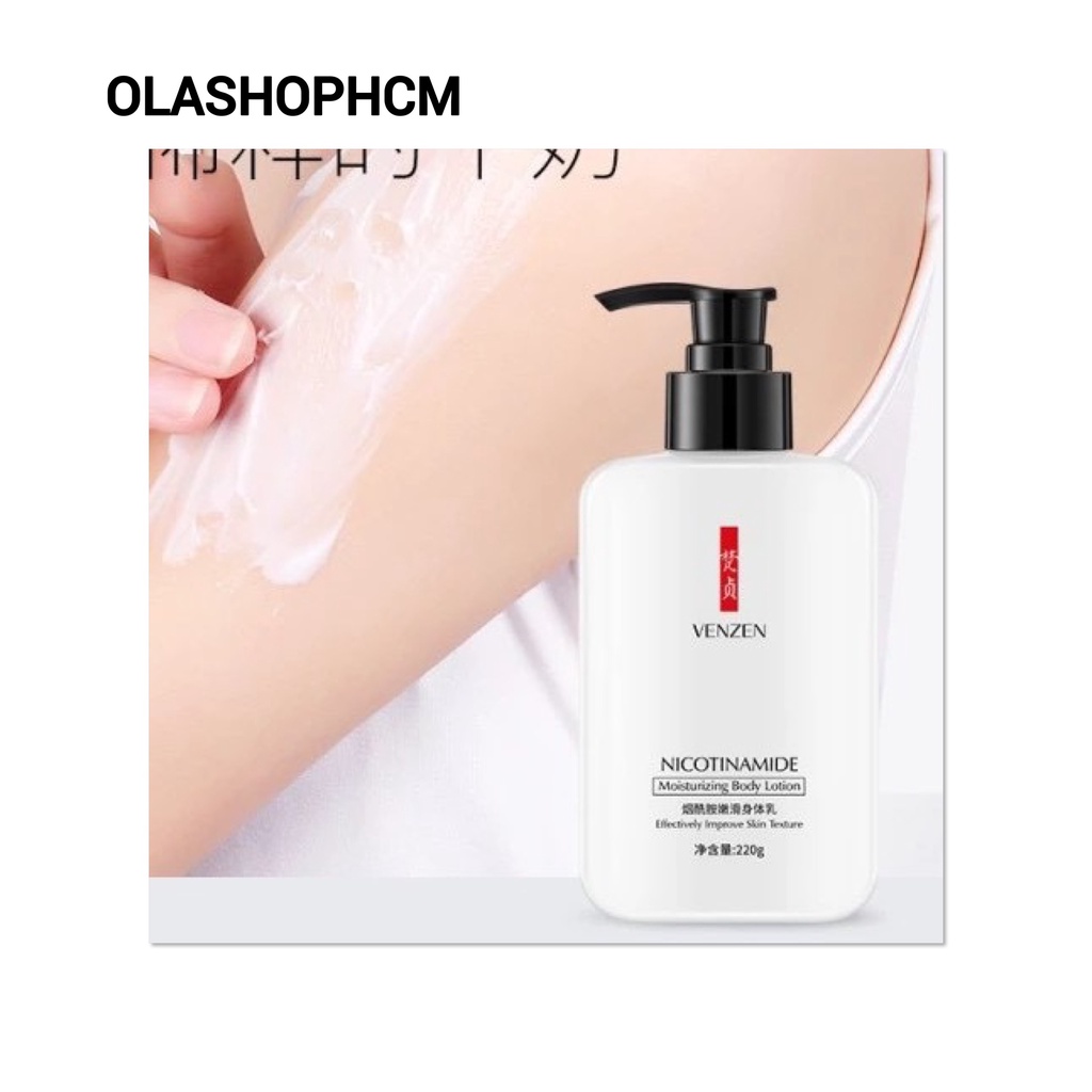 Lotion Dưỡng trắng Body Nicotinamide VENZEN Dưỡng Ẩm Sâu Nuôi Dưỡng Làm Trắng Da Hương Thơm Lâu Chăm Sóc Cơ Thể Kem Dàn