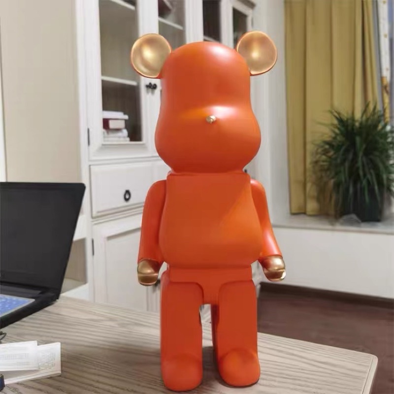 Tượng Gấu BearBrick Cam SG.DECOR Cao 50cm Hottrend Decor độc đáo hàng chuẩn loại 1 trang trí Shop nhà cửa Quà tặng Decor