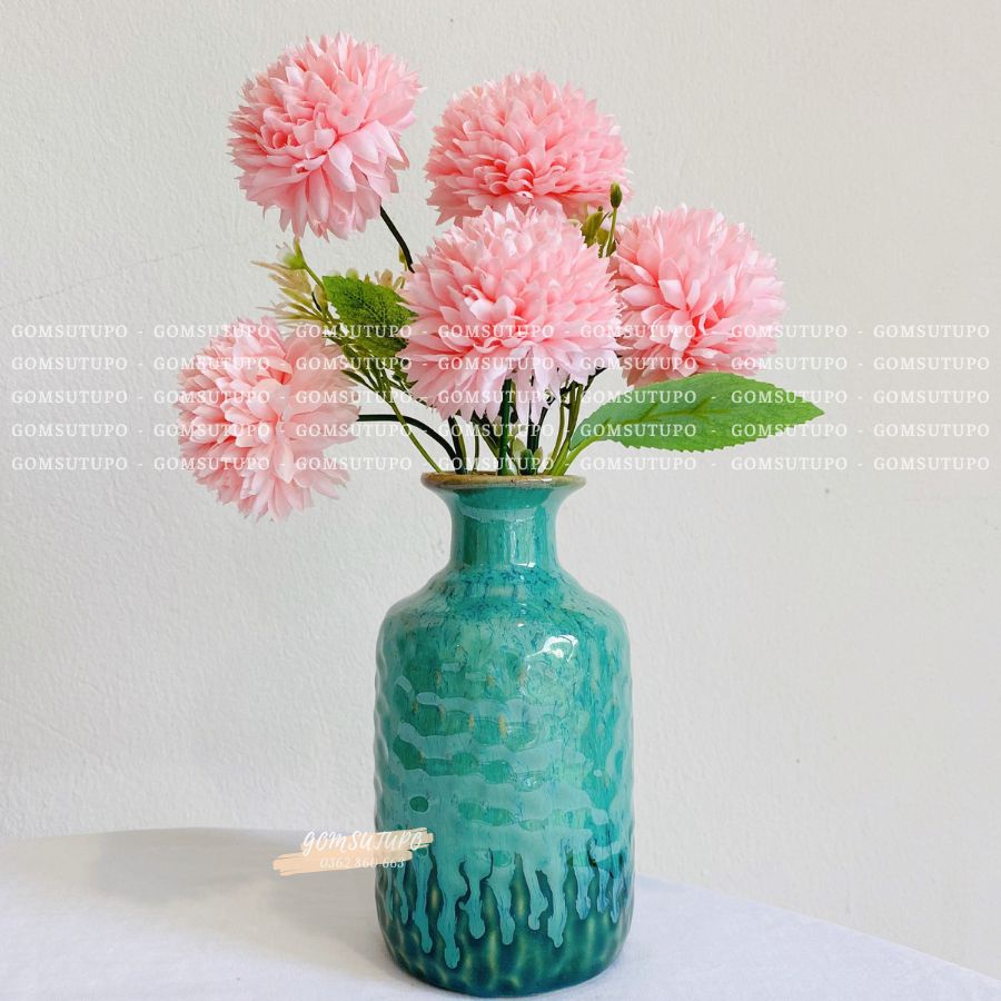 Lọ Hoa Mini Men Hoả Biến Để Bàn - Gốm Sứ TUPO - gomsutupo - Bình Hoa Bát Tràng Decor Trang Trí