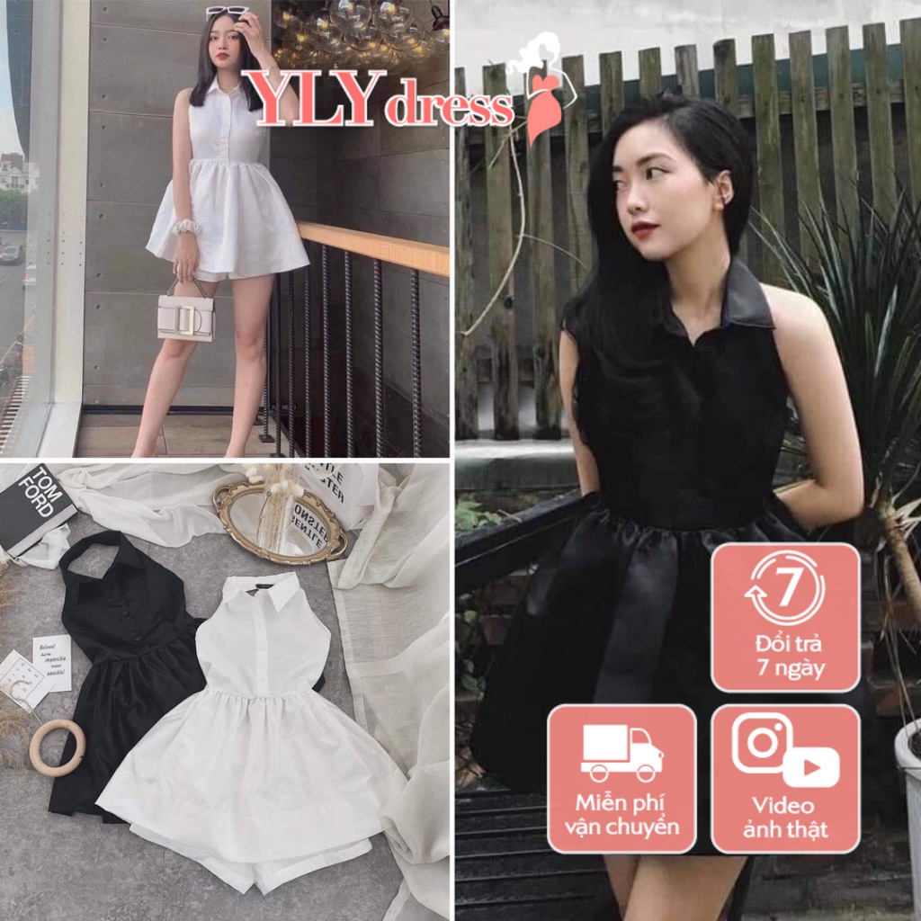 Set bộ hở lưng freesize 2 màu đen trắng - Set bộ đồ sát nách dáng peplum hở lưng sexy mix quần sooc cưc xinh C352