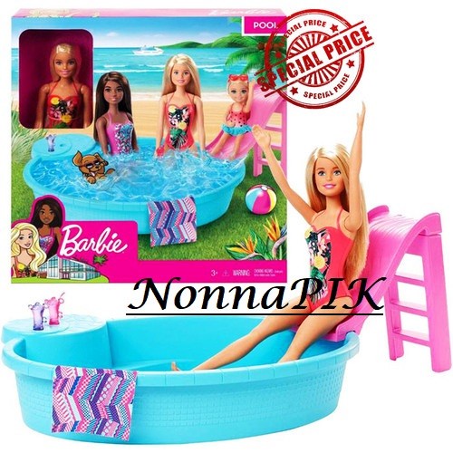 ☑☑Bộ đồ chơi búp bê Barbie và hồ bơi cho bé gái