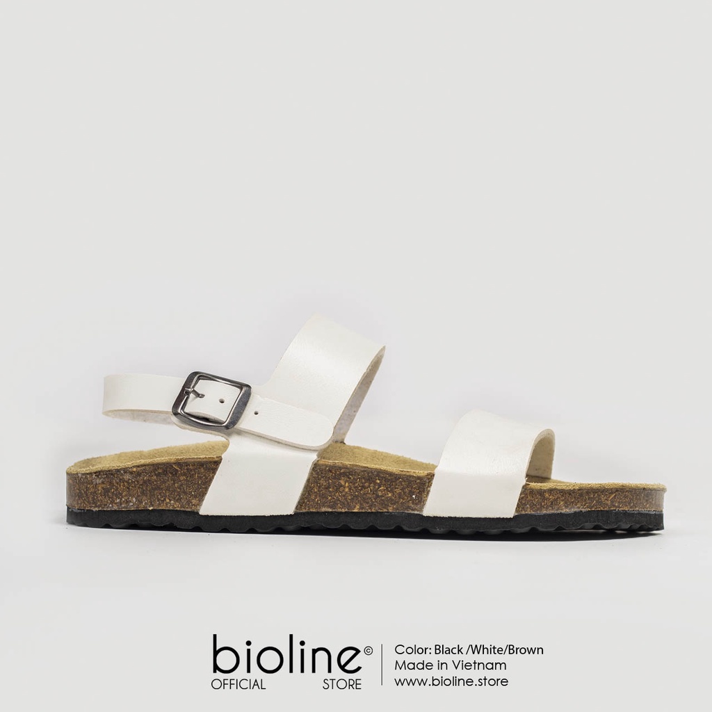 PU15 - Dép sandal đế trấu BIRKEN quai ngang Unisex da PU, xăng đan quai hậu học sinh Bioline - Xuất khẩu châu Âu