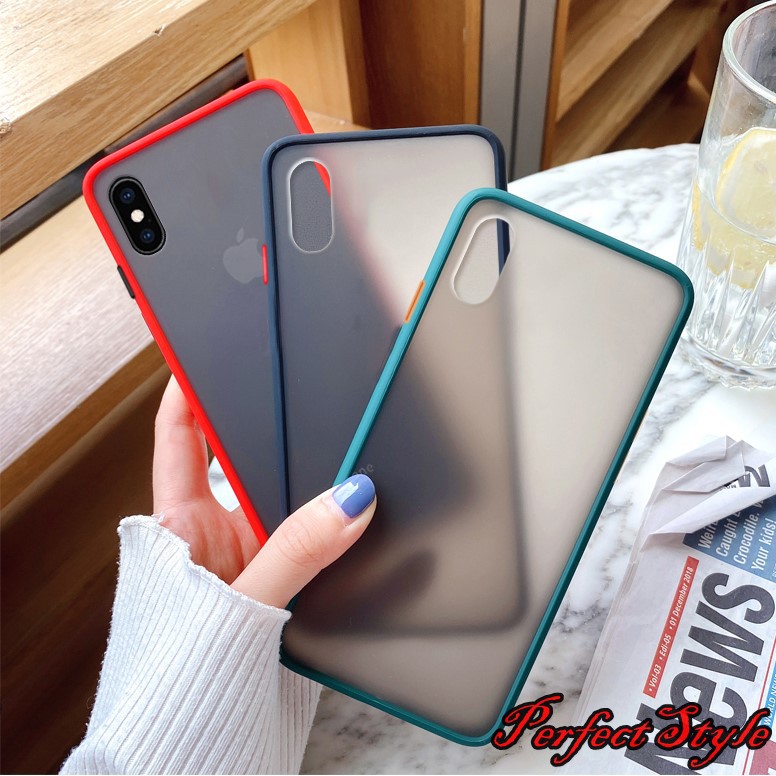 Ốp lưng Iphone 6-7-8 / 6plus - 7plus - 8 plus / XR cao su non trong nhám viền màu chống vân tay | BigBuy360 - bigbuy360.vn