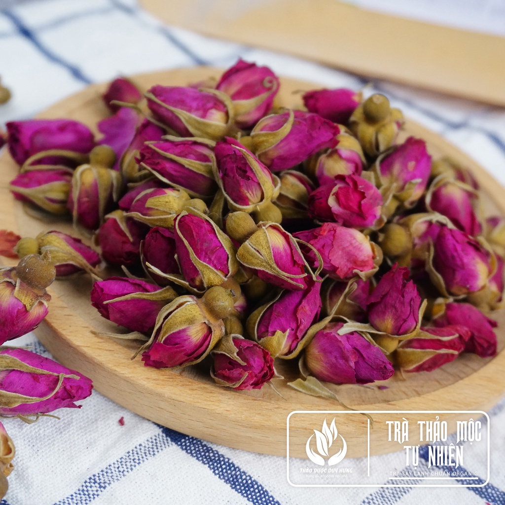 Trà Hoa Hồng Đà Lạt Khô Sấy Lạnh Nguyên bông 100% Organic - Trà Thảo Mộc Hữu Cơ Giúp Dưỡng Nhan Đẹp Dáng