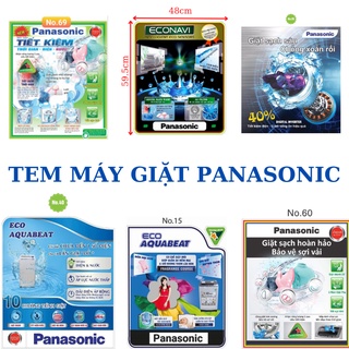 miếng dán máy giặt Tem dán máy giặt tranh dán máy giặt panasonic nhiều mẫu (tặng keo dán)