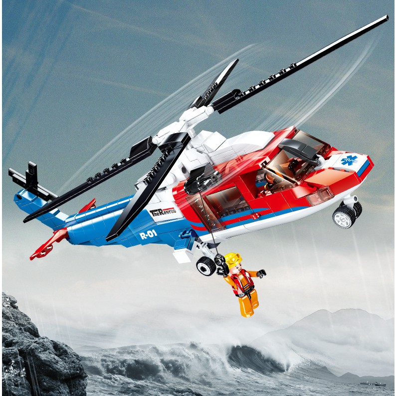 Mô hình lego máy bay trực thăng đồ chơi trẻ em bằng nhựa gồm 402pcs hãng Sluban MS-0886