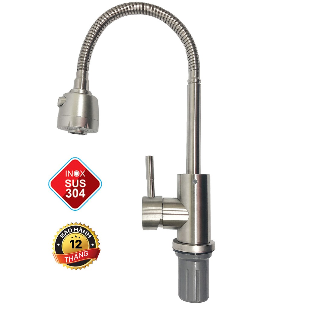 Vòi rửa bát chén nóng lạnh INOX 304