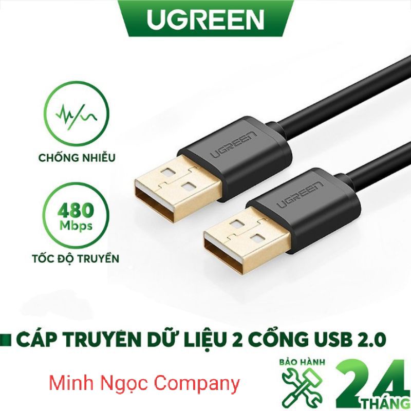 Dây USB 2.0 (đực sang đực) dài 1m UGREEN 10309 US102 - Hàng Chính Hãng