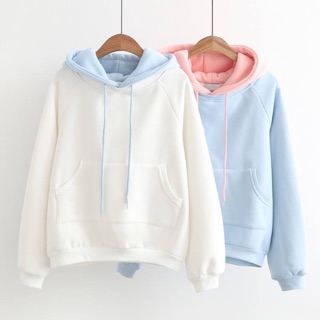Áo hoodie nữ màu pastel