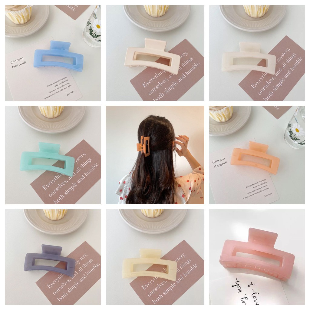 Kẹp tóc hình chữ nhật màu sắc nhẹ nhàng phong cách Hàn Quốc Dành Cho nữ