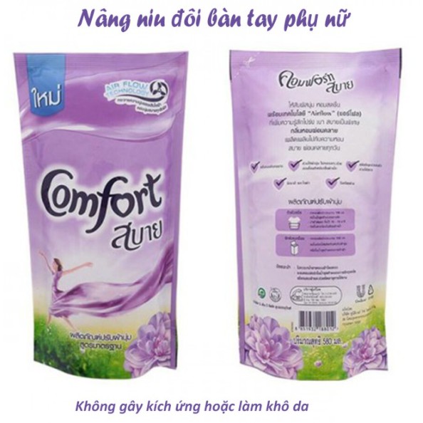 NƯỚC XẢ VẢI COMFORT THÁI LAN DẠNG TÚI 580ML – HÀNG CHÍNH HÃNG