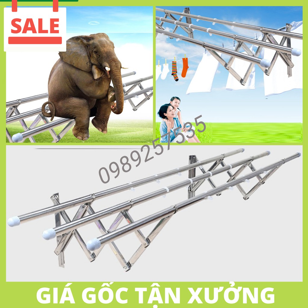 [Gắn tường] Giàn phơi thông minh gắn tường ✅ Size nhỏ 1m -✅ Inox dày dặn -✅ Lắp đặt dễ dàng