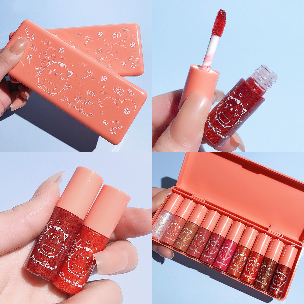 Bộ 10 thỏi son Teayason mini ánh ngọc trai dưỡng ẩm cho môi | BigBuy360 - bigbuy360.vn