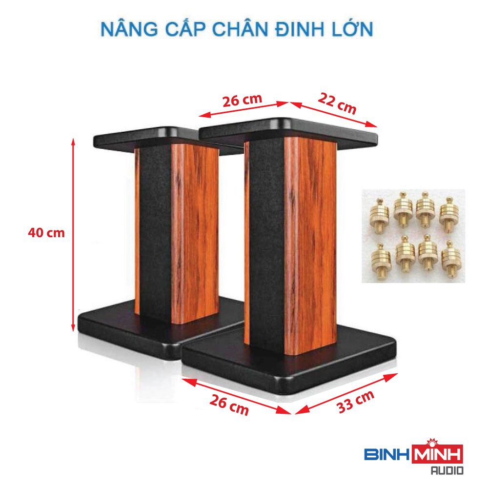 Chân loa gỗ VenzaKTV BM 40 ( cao 40cm, nâng cấp chân đinh chống rung bằng đồng)
