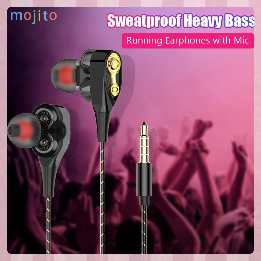 MOJITO Wired Earphone Universal 3.5mm High Bass Earbuds In-Ear Earphones with Mic