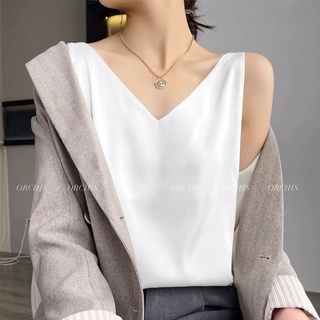 ORCHIS Áo lụa balo cổ tim