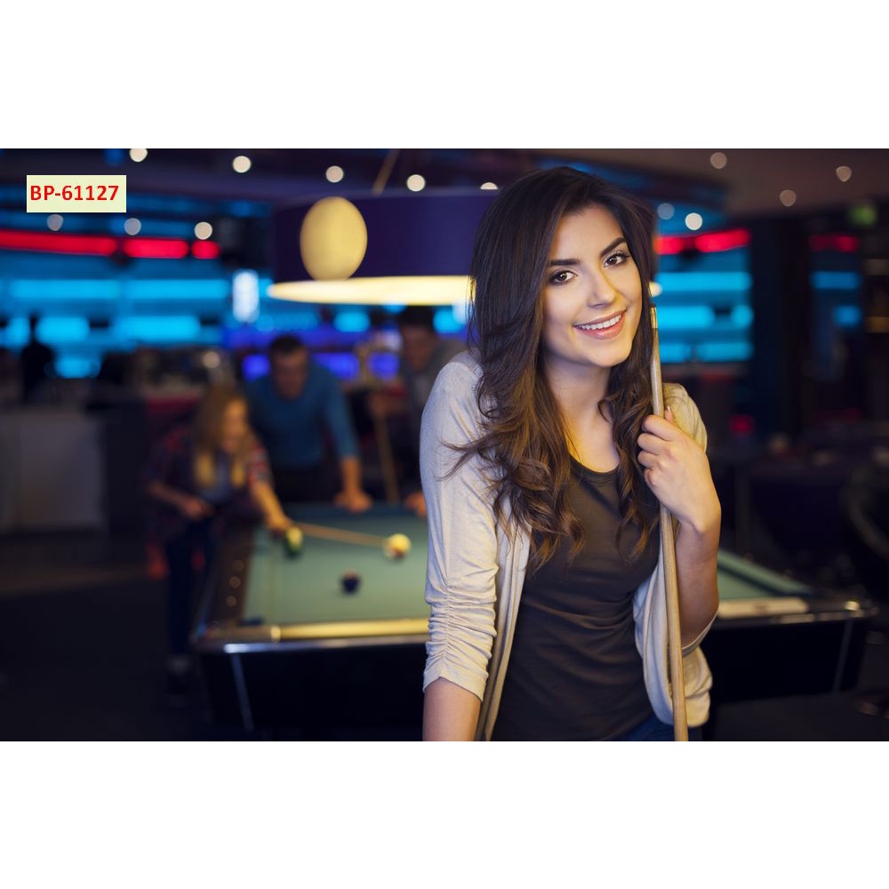 Tranh dán tường bida 3D giá rẻ, miễn Phí chèn tên riêng Quán, chèn chữ và logo theo yêu cầu