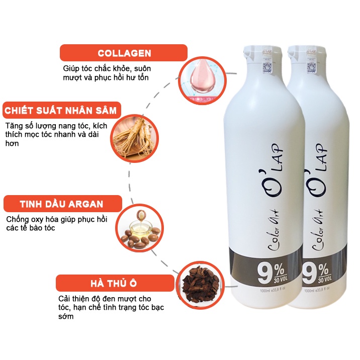 Dung dịch Oxi Trợ Nhuộm OLAP COLAGEN 1000ml - Đặc Thơm Không Xót Lamyra